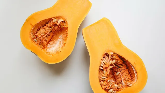 Halved butternut squash
