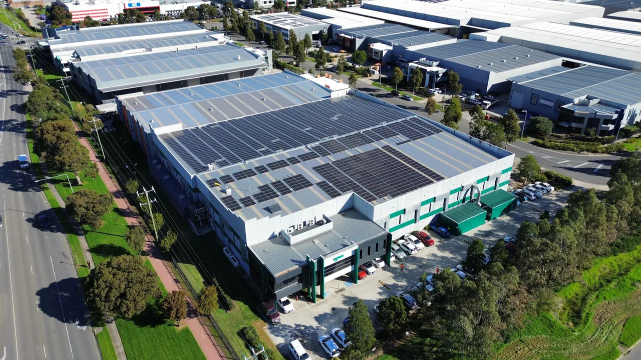 Solar panels on Lyka's Dandenong South facility